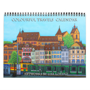 Colourful Travels 2-Page Calendar by Lisa Lorenz