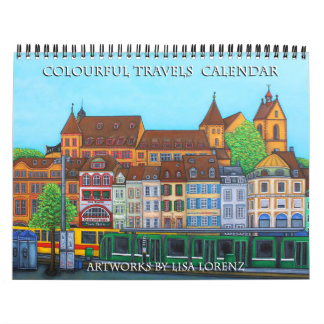 Colourful Travels 2-Page Calendar by Lisa Lorenz