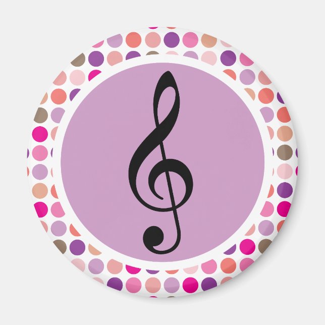 Colourful Treble Clef Fridge Magnet Gift (Front)