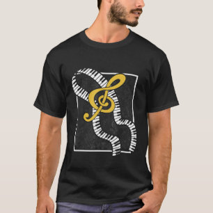 Colourful Treble Clef Keyboard Pianist Gifts Piano T-Shirt