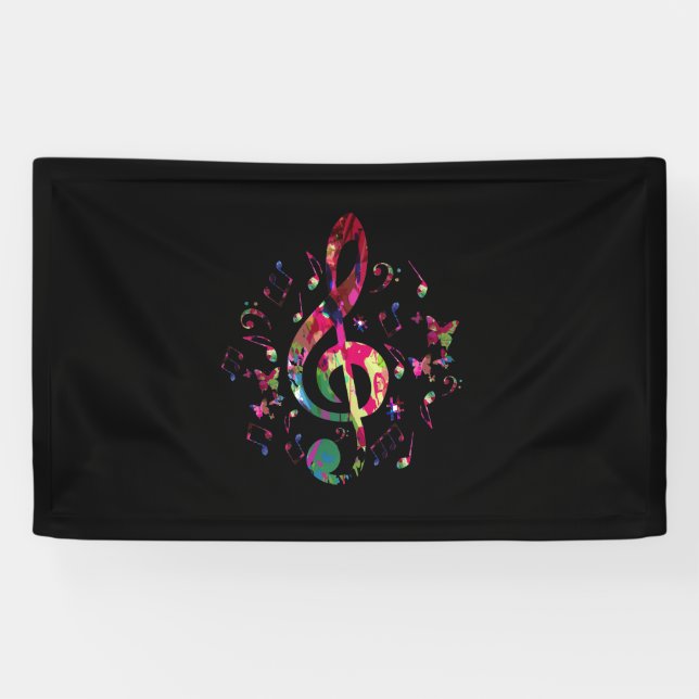 Colourful Treble Clef Music Banner (Horizontal)