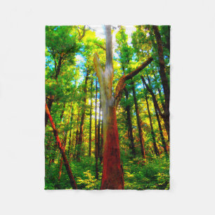 Colourful Tree Bark Fleece Blanket