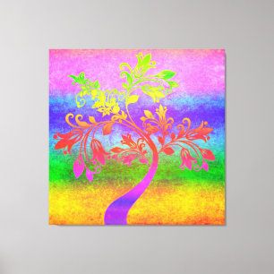 Colourful tree canvas print