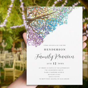 Colourful Tree Family Reunion Invitation