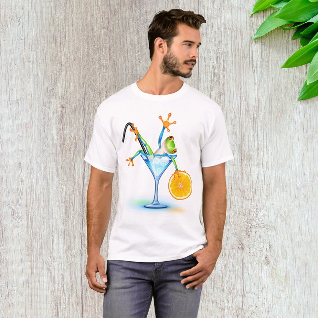 Colourful Tree Frog Cocktail Glass T-Shirt (Creator Uploaded)