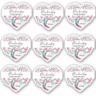 Colourful Tree Heart Family Reunion Template