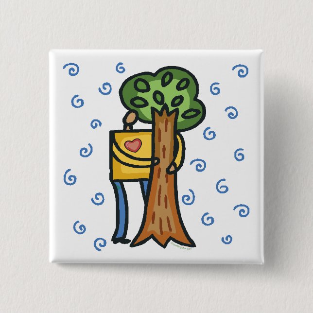 Colourful Tree Hugger 15 Cm Square Badge (Front)