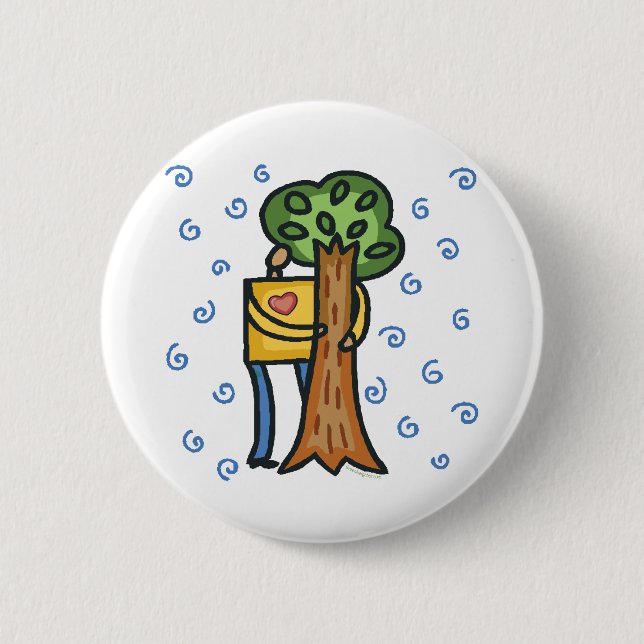 Colourful Tree Hugger 6 Cm Round Badge (Front)
