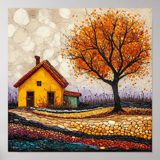 Colourful Tree Landscape Poster (Front)