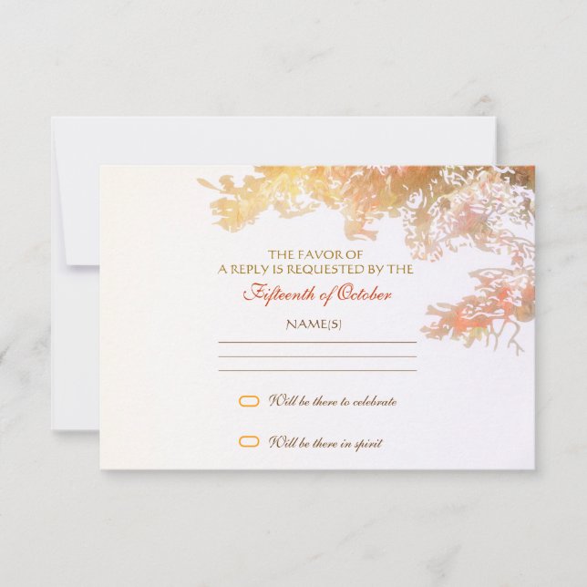 colourful tree leaves elegant rsvp design card (Front)