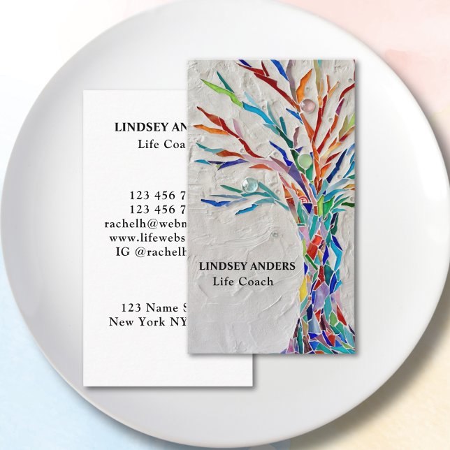 Colourful Tree Life Coach Business Card (Creator Uploaded)