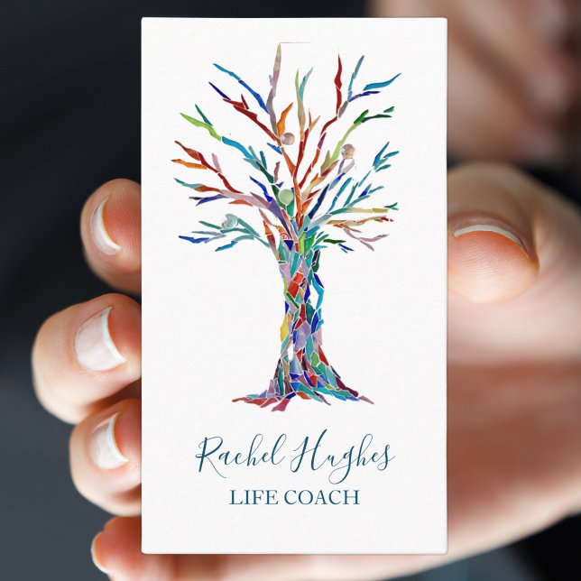 Colourful Tree Life Coach Business Card (Creator Uploaded)