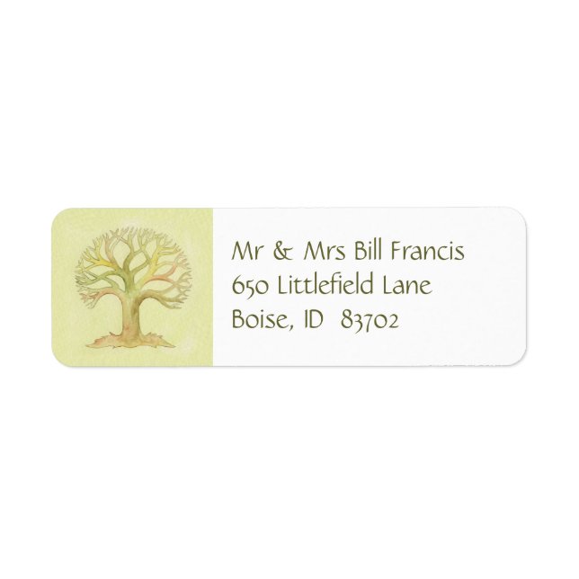 Colourful Tree of Life address label (Front)