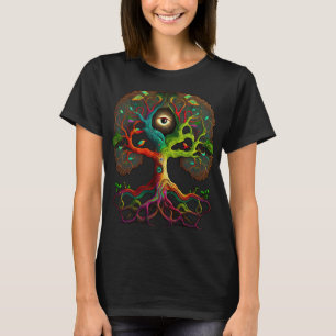 Colourful tree of life All seeing eye magic nature T-Shirt