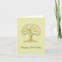 Colourful Tree of Life birthday card
