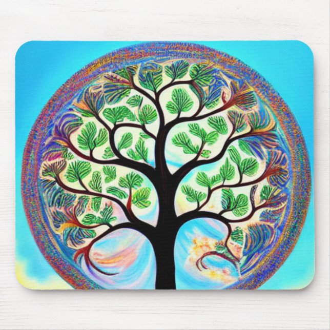 Colourful Tree of Life Mousepad (Front)