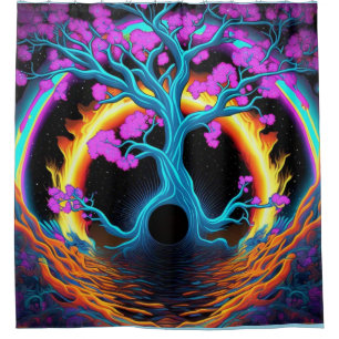 Colourful Tree of Life Shower Curtain