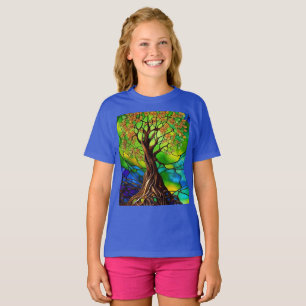 Colourful Tree of Life Stained Glass Look II T-Shirt