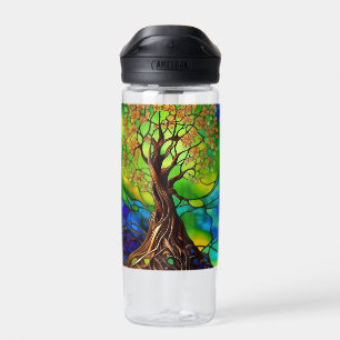 Colourful Tree of Life Stained Glass Look II Water Bottle