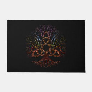 Colourful Tree of life with Triquetra Doormat