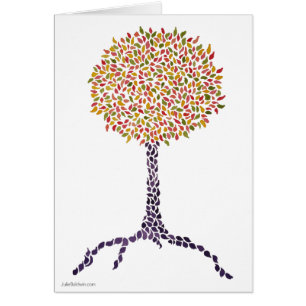 Colourful Tree Painting Card