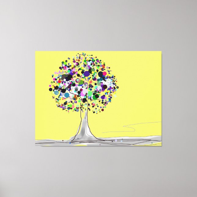 Colourful Tree Prosperity Canvas Print (Front)