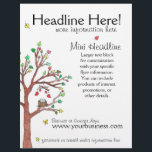 Colourful Tree with Bird Nest Flyer<br><div class="desc">Business flyer for advertising or other needs featuring original watercolor and ink artwork "Any Day Now" by Tiffany Duffy.  Customise for your own business - perfect for midwives,  birthing coaches,  doula services,  pregnancy clinics,  shower planners,  or makers who specialise in newborn gifts!</div>