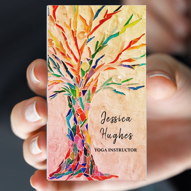 Colourful Tree Yoga Instructor Business Card (Creator Uploaded)
