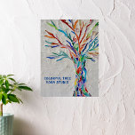 Colourful Tree Yoga Studio  Poster<br><div class="desc">Decorate your home or yoga studio with this attractive and colourful poster. Customise it with your name or that of your studio or business. The original design is a rainbow coloured tree of life made from tiny pieces of brightly coloured glass with a pale grey background. Original Mosaic Art ©...</div>