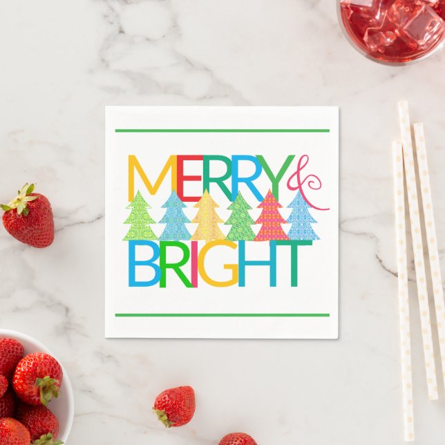 Colourful Trees Holiday Napkins (Insitu)