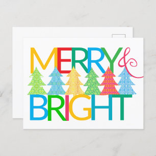 Colourful Trees Holiday Postcard