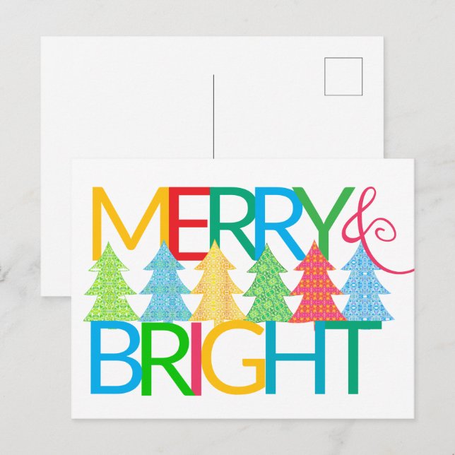 Colourful Trees Holiday Postcard (Front/Back)
