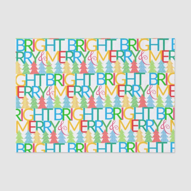 Colourful Trees Holiday Tissue Paper (Front)