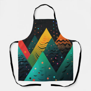 Colourful trees in festive colours apron