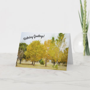 Colourful Trees Nature Art Birthday Card