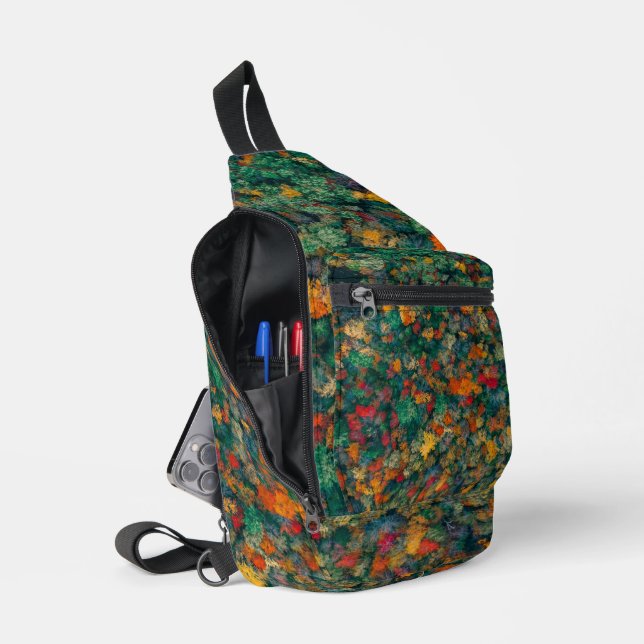 Colourful Treetops Sling Bag (Open)