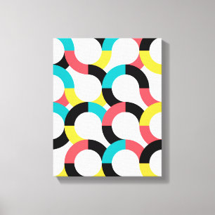 Colourful, trendy, cheerful, fun modern geometric canvas print