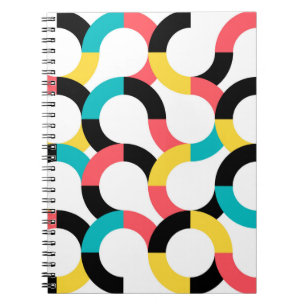 Colourful, trendy, cheerful, fun modern geometric notebook