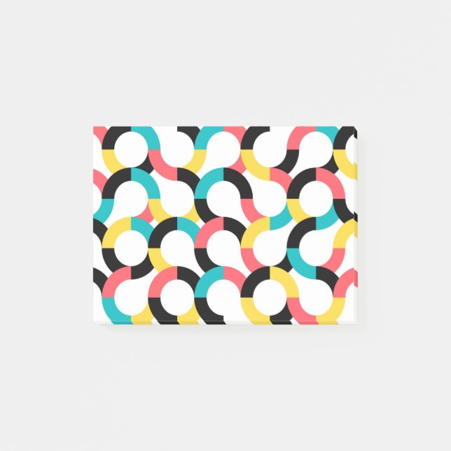 Colourful, trendy, cheerful, fun modern geometric post-it notes (Front)