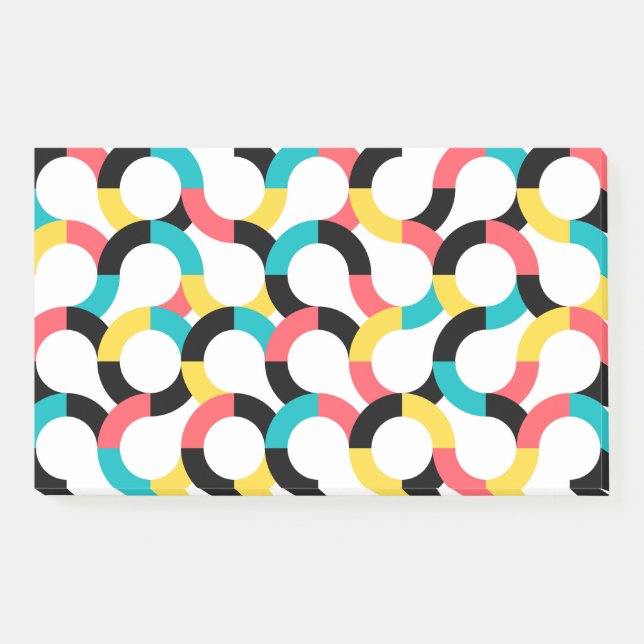 Colourful, trendy, cheerful, fun modern geometric post-it notes (Front)