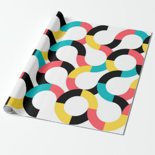Colourful, trendy, cheerful, fun modern geometric wrapping paper