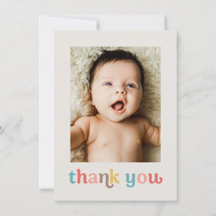 Colourful Trendy Custom photos Modern baby Shower Thank You Card