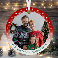 Colourful Trendy Double Sided Two photo Snowflakes