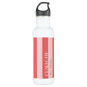 Colourful Trendy Modern fleshcolor pink Stripes  710 Ml Water Bottle