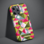 Colourful Trendy Modern Girly Pattern Custom Name Case-Mate iPhone 14 Case<br><div class="desc">Colourful Trendy Modern Girly Pattern Personalised Name Smartphone iPhone Case features a colourful geometric pattern in shades of pink,  green and blue with your personalised name in modern elegant script typography. Perfect for birthday,  Christmas,  Mother's Day,  sister,  best friend and more. Designed by © Evco Studio www.zazzle.com/store/evcostudio</div>