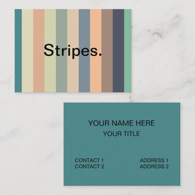 Colourful Trendy Stripes  Business Card (Front/Back)