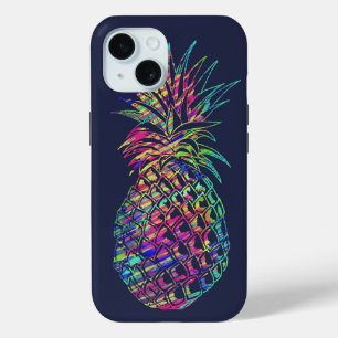 Colourful Trendy Tropical Pineapple Art iPhone 15 Case