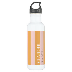 Colourful Trendy yellow Retro Colour Block Stripes 710 Ml Water Bottle