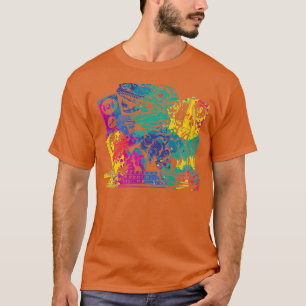Colourful Trex DJ Techno Music edm Party Premium T-Shirt