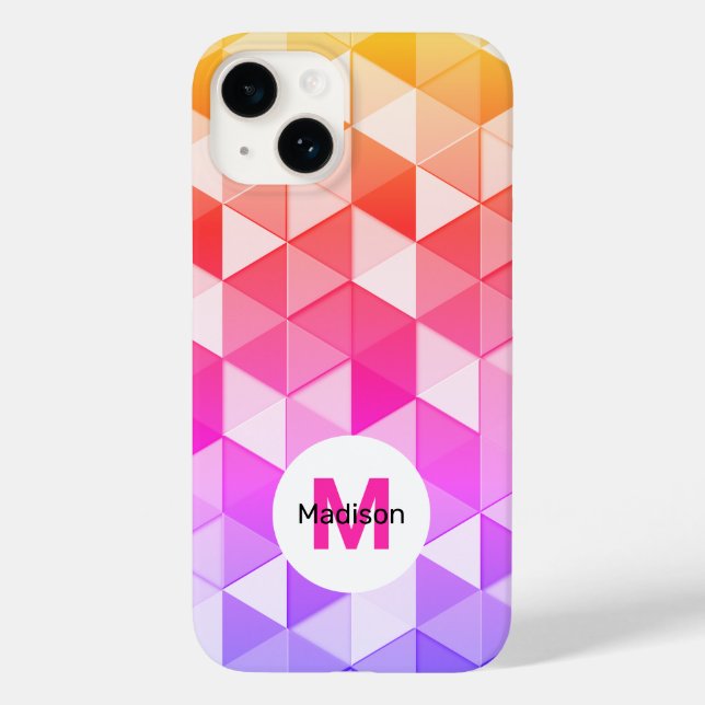 Colourful triangle geometry pattern Monogram Case-Mate iPhone Case (Back)